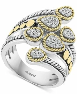 EFFY Collection ® Diamond Teardrop Cluster Statement Ring (1/6 Ct. T.w.) In Sterling Silver & 18k Gold-Plate