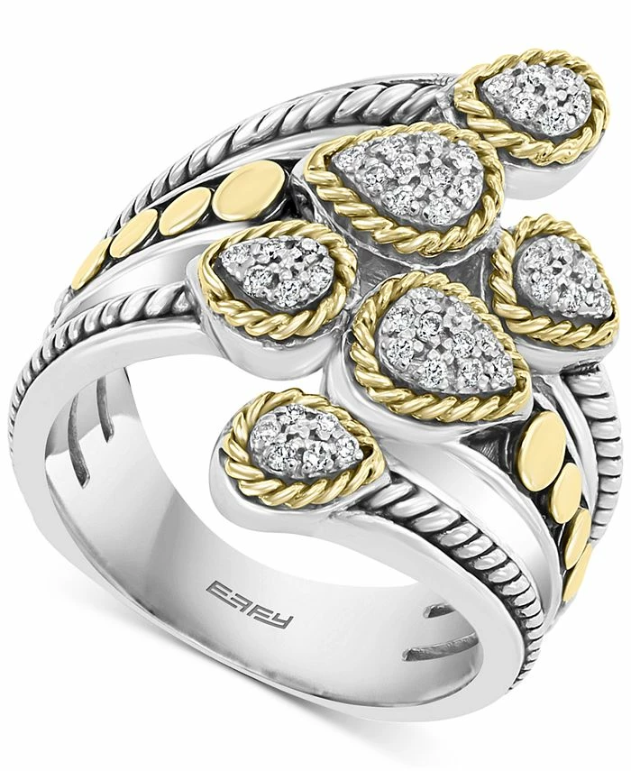 EFFY Collection ® Diamond Teardrop Cluster Statement Ring (1/6 Ct. T.w.) In Sterling Silver & 18k Gold-Plate 1 EFFY Collection ® Diamond Teardrop Cluster Statement Ring (1/6 Ct. T.w.) In Sterling Silver & 18k Gold-Plate