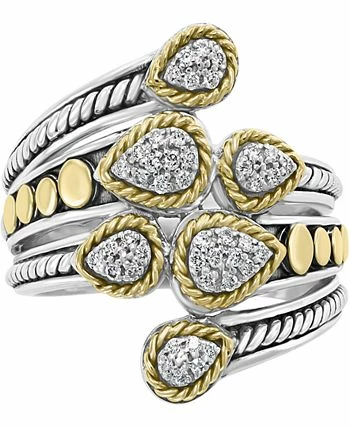 EFFY Collection ® Diamond Teardrop Cluster Statement Ring (1/6 Ct. T.w.) In Sterling Silver & 18k Gold-Plate 3 EFFY Collection ® Diamond Teardrop Cluster Statement Ring (1/6 Ct. T.w.) In Sterling Silver & 18k Gold-Plate - Image 3