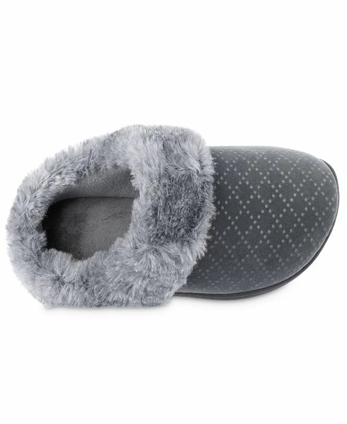 Isotoner Signature Women's Velour Sabrine Hoodback Slippers 4 Isotoner Signature Women's Velour Sabrine Hoodback Slippers - Image 4