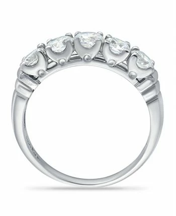 Macy's Cubic Zirconia Round 5 Stone Silver Plate Ring Or 18K Gold Plate 3 Macy's Cubic Zirconia Round 5 Stone Silver Plate Ring Or 18K Gold Plate - Image 3