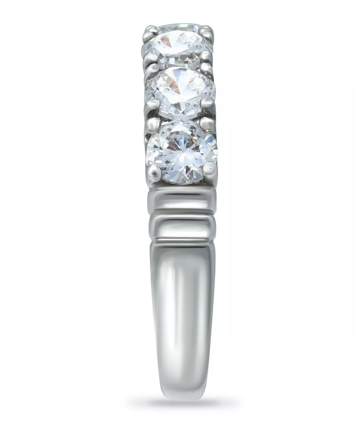 Macy's Cubic Zirconia Round 5 Stone Silver Plate Ring Or 18K Gold Plate 4 Macy's Cubic Zirconia Round 5 Stone Silver Plate Ring Or 18K Gold Plate - Image 4