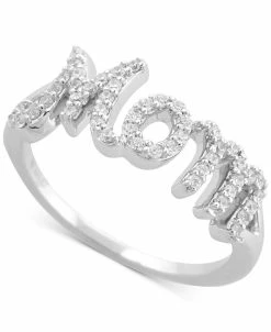 Macy's Diamond Mom Ring (1/4 Ct. T.w.) In Sterling Silver