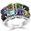 EFFY Collection ® Multi-Gemstone Oval Double Row Statement Ring (4-1/2 Ct. T.w.) In Sterling Silver