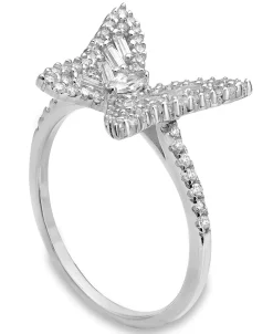 Giani Bernini Cubic Zirconia Butterfly Statement Ring In Sterling Silver, Created For Macy's -rings shop 18051915 fpx