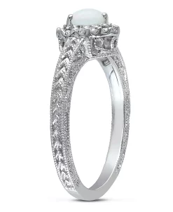 Macy's Opal And Diamond Halo Heart Ring -rings shop 18105028 fpx