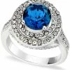 Charter Club Pavé Stone Halo Ring In Fine Silver Plate, Created For Macy's