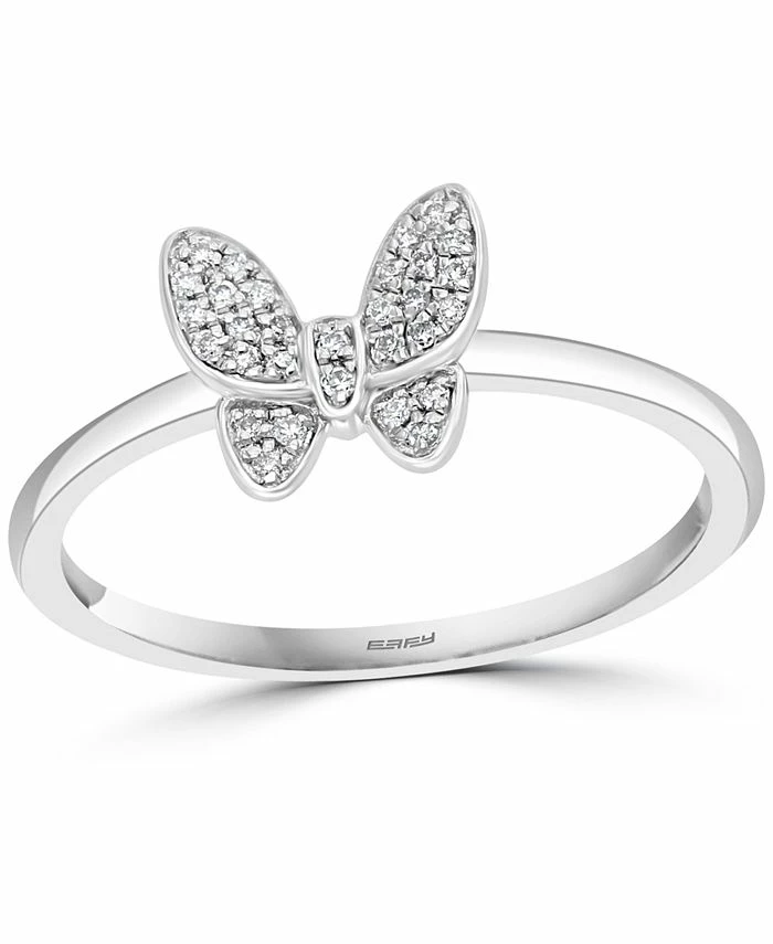 EFFY Collection ® Diamond Butterfly Ring (1/10 Ct. T.w.) In Sterling Silver Or 14k Gold-Plated Sterling Silver 1 EFFY Collection ® Diamond Butterfly Ring (1/10 Ct. T.w.) In Sterling Silver Or 14k Gold-Plated Sterling Silver