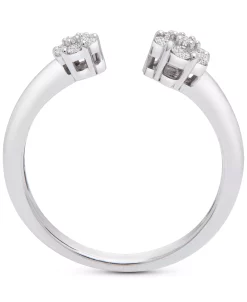 Wrapped Diamond Flower Cluster Cuff Ring (1/4 Ct. T.w.) In 14k White Gold, Created For Macy's 8 Wrapped Diamond Flower Cluster Cuff Ring (1/4 Ct. T.w.) In 14k White Gold, Created For Macy's -rings shop 18264537 fpx