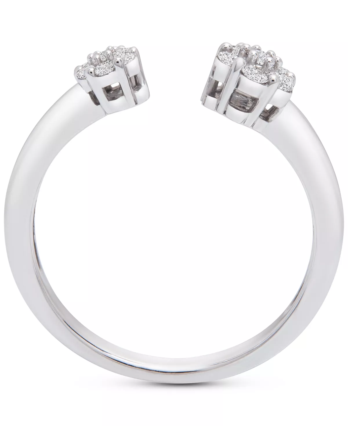 Wrapped Diamond Flower Cluster Cuff Ring (1/4 Ct. T.w.) In 14k White Gold, Created For Macy's 4 Wrapped Diamond Flower Cluster Cuff Ring (1/4 Ct. T.w.) In 14k White Gold, Created For Macy's - Image 4
