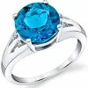 Macy's Blue Topaz (4-1/2 Ct. T.w.) & Diamond Accent Ring In Sterling Silver
