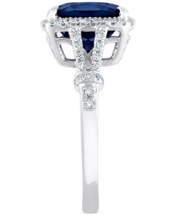 EFFY Collection ® London Blue Topaz (5-1/3 Ct. T.w.) & Diamond (1/4 Ct. T.w.) Statement Ring In 14k White Gold -rings shop 18403833 fpx