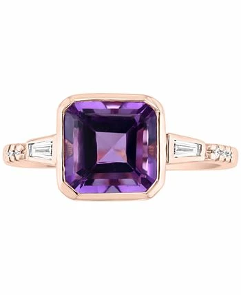 EFFY Collection ® Amethyst (2-3/8 Ct. T.w.) & Diamond (1/8 Ct. T.w.) Ring In 14k Rose Gold 2 EFFY Collection ® Amethyst (2-3/8 Ct. T.w.) & Diamond (1/8 Ct. T.w.) Ring In 14k Rose Gold - Image 2