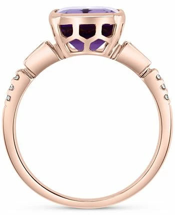 EFFY Collection ® Amethyst (2-3/8 Ct. T.w.) & Diamond (1/8 Ct. T.w.) Ring In 14k Rose Gold 3 EFFY Collection ® Amethyst (2-3/8 Ct. T.w.) & Diamond (1/8 Ct. T.w.) Ring In 14k Rose Gold - Image 3