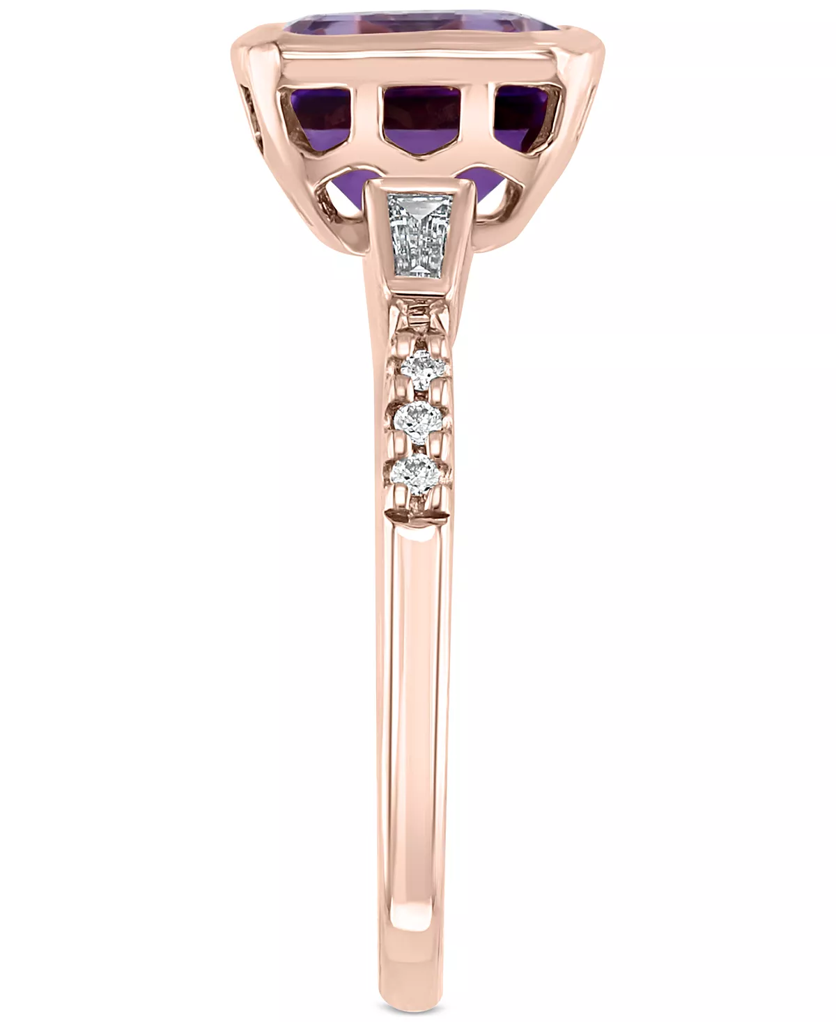 EFFY Collection ® Amethyst (2-3/8 Ct. T.w.) & Diamond (1/8 Ct. T.w.) Ring In 14k Rose Gold 4 EFFY Collection ® Amethyst (2-3/8 Ct. T.w.) & Diamond (1/8 Ct. T.w.) Ring In 14k Rose Gold - Image 4