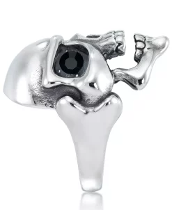 Andrew Charles By Andy Hilfiger Men's Cubic Zirconia Signature Skull Ring In Stainless Steel -rings shop 18414822 fpx