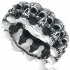 Andrew Charles By Andy Hilfiger Men's Multi Skull Ring In Oxidized Stainless Steel