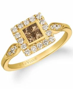 Le Vian Chocolate Diamond® & Nude Diamond⢠Halo Ring (5/8 Ct. T.w.) In 14k Gold