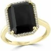 EFFY Collection ® Diamond (1/6 Ct. T.w.) & Onyx (14 X 10mm) Statement Ring In 14k Gold