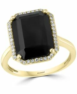 EFFY Collection ® Diamond (1/6 Ct. T.w.) & Onyx (14 X 10mm) Statement Ring In 14k Gold
