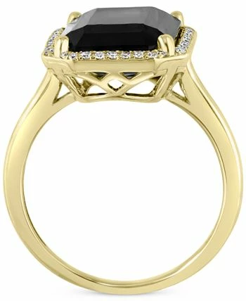 EFFY Collection ® Diamond (1/6 Ct. T.w.) & Onyx (14 X 10mm) Statement Ring In 14k Gold 3 EFFY Collection ® Diamond (1/6 Ct. T.w.) & Onyx (14 X 10mm) Statement Ring In 14k Gold - Image 3