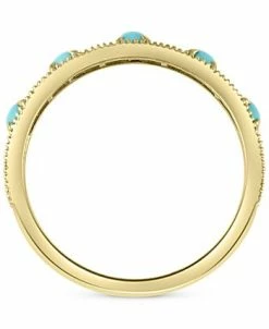 EFFY Collection ® Diamond (1/4 Ct. T.w.) & Turquoise (2-1/2mm) Band Ring In 14k Gold 7 EFFY Collection ® Diamond (1/4 Ct. T.w.) & Turquoise (2-1/2mm) Band Ring In 14k Gold -rings shop 18495108 fpx