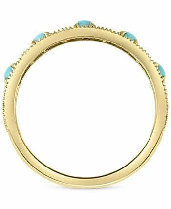 EFFY Collection ® Diamond (1/4 Ct. T.w.) & Turquoise (2-1/2mm) Band Ring In 14k Gold 3 EFFY Collection ® Diamond (1/4 Ct. T.w.) & Turquoise (2-1/2mm) Band Ring In 14k Gold - Image 3