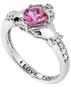 Macy's Women's Claddagh Heart Ring In Sterling Silver