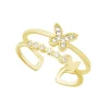 And Now This Cubic Zirconia Double Row Butterfly Toe Ring In Gold Plate