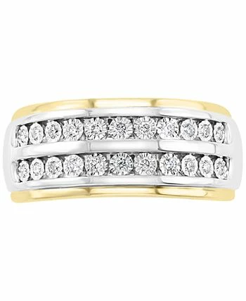 EFFY Collection ® Men's Diamond Double-Row Ring (1/4 Ct. T.w.) In 14k Gold & White Gold 2 EFFY Collection ® Men's Diamond Double-Row Ring (1/4 Ct. T.w.) In 14k Gold & White Gold - Image 2