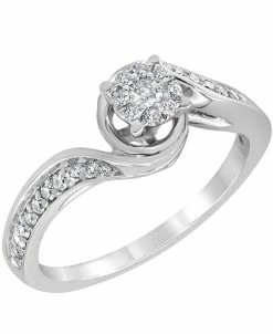 Macy's Diamond Halo Engagement Ring (1/3 Ct. T.w.) In 14K White Gold