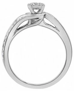 Macy's Diamond Halo Engagement Ring (1/3 Ct. T.w.) In 14K White Gold -rings shop 18755231 fpx