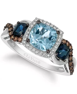 Le Vian Chocolatier® Multi-Gemstone (1-3/4 Ct. T.w.) & Diamond (1/4 Ct. T.w.) Ring In 14k White Gold