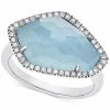 Macy's Ilky Aquamarine (5-3/8 Ct. T.w.) & Diamond (1/6 Ct. T.w.) Ring In Sterling Silver