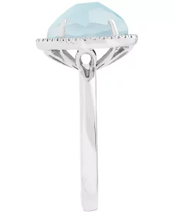 Macy's Ilky Aquamarine (5-3/8 Ct. T.w.) & Diamond (1/6 Ct. T.w.) Ring In Sterling Silver -rings shop 18860745 fpx
