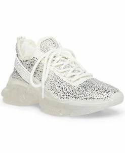 rings shop 9 Steve Madden Women's Maxima Rhinestone-Trim Trainer Sneakers