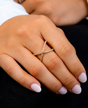 Giani Bernini Cubic Zirconia Crisscross Statement Ring In Gold-Plated Sterling Silver, Created For Macy's 2 Giani Bernini Cubic Zirconia Crisscross Statement Ring In Gold-Plated Sterling Silver, Created For Macy's - Image 2