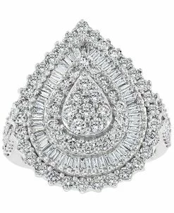EFFY Collection ® Diamond Teardrop Cluster Ring (1-7/8 Ct. T.w.) In 14k White Gold
