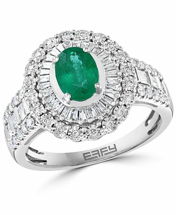 EFFY Collection ® Emerald (3/4 Ct. T.w.) & Diamond (3/8 Ct. T.w.) Statement Ring In 14k White Gold 1 EFFY Collection ® Emerald (3/4 Ct. T.w.) & Diamond (3/8 Ct. T.w.) Statement Ring In 14k White Gold