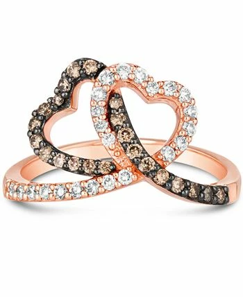 Le Vian Chocolate Diamond (1/4 Ct. T.w.) & Nude Diamond (1/4 Ct. T.w.) Interlocking Heart Ring In 14k Rose, Yellow Or White Gold 3 Le Vian Chocolate Diamond (1/4 Ct. T.w.) & Nude Diamond (1/4 Ct. T.w.) Interlocking Heart Ring In 14k Rose, Yellow Or White Gold - Image 3