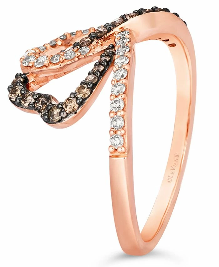 Le Vian Chocolate Diamond (1/4 Ct. T.w.) & Nude Diamond (1/4 Ct. T.w.) Interlocking Heart Ring In 14k Rose, Yellow Or White Gold 4 Le Vian Chocolate Diamond (1/4 Ct. T.w.) & Nude Diamond (1/4 Ct. T.w.) Interlocking Heart Ring In 14k Rose, Yellow Or White Gold - Image 4