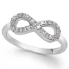 Macy's Diamond Infinity Ring In Sterling Silver (1/10 Ct. T.w.)