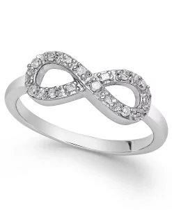 Macy's Diamond Infinity Ring In Sterling Silver (1/10 Ct. T.w.)