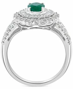 EFFY Collection ® Emerald (3/4 Ct. T.w.) & Diamond (3/8 Ct. T.w.) Statement Ring In 14k White Gold 9 EFFY Collection ® Emerald (3/4 Ct. T.w.) & Diamond (3/8 Ct. T.w.) Statement Ring In 14k White Gold -rings shop 19332637 fpx