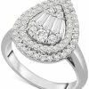 Wrapped In Love Diamond Teardrop Cluster Statement Ring (1 Ct. T.w.) In 14k White Gold Or 14k Yellow Gold, Created For Macy's