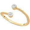 Wrapped Diamond Bezel Bypass Ring (1/10 Ct. T.w.) In 14k Gold, Created For Macy's