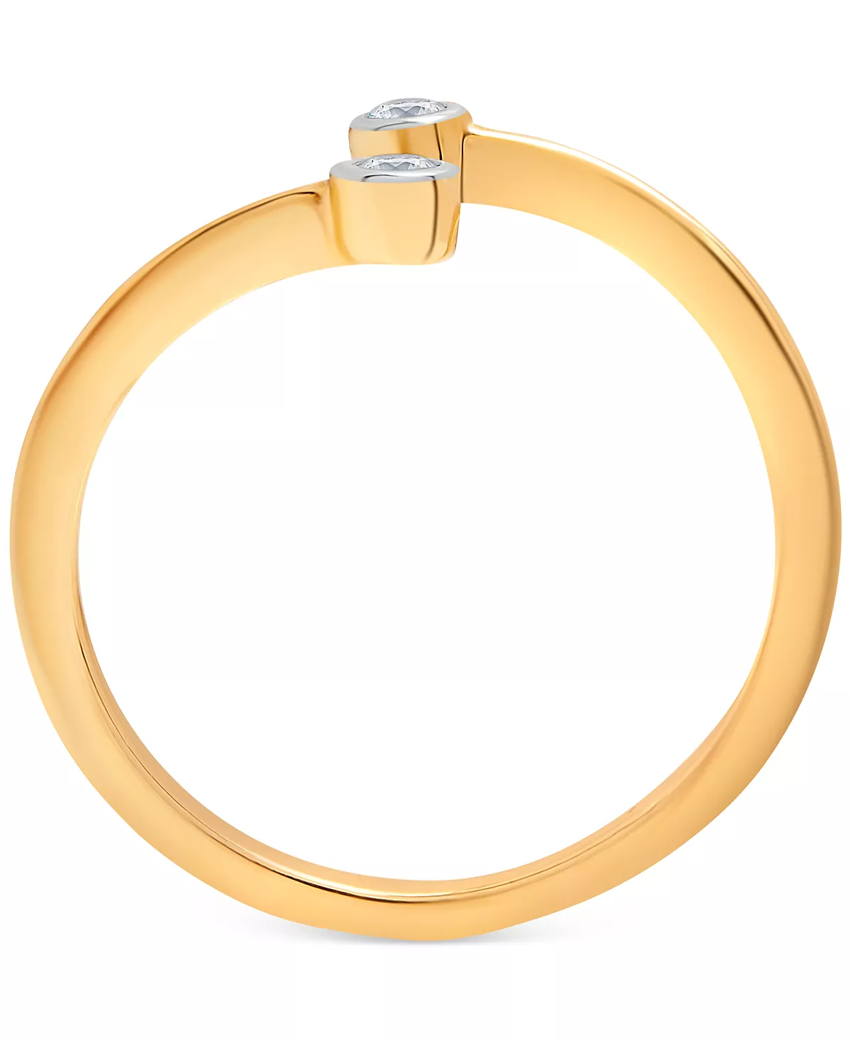 Wrapped Diamond Bezel Bypass Ring (1/10 Ct. T.w.) In 14k Gold, Created For Macy's 3 Wrapped Diamond Bezel Bypass Ring (1/10 Ct. T.w.) In 14k Gold, Created For Macy's - Image 3