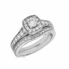 Macy's Diamond Halo Bridal Set (1 1/5 Ct. T.w.) In 14K White Gold
