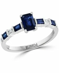 EFFY Collection ® Sapphire (1-1/20 Ct. T.w.) & Diamond (1/20 Ct. T.w.) Ring In 14k White Gold