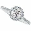 De Beers Forevermark Iamond Round Halo Pavé Engagement (1-1/3 Ct. T.w.) In 14k White Gold